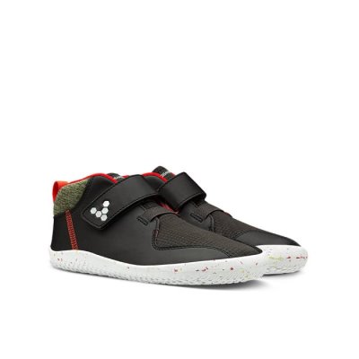 Vivobarefoot Kids' Primus Bootie All Weather Vegan Shoes - Obsidian USA [CWD904782]